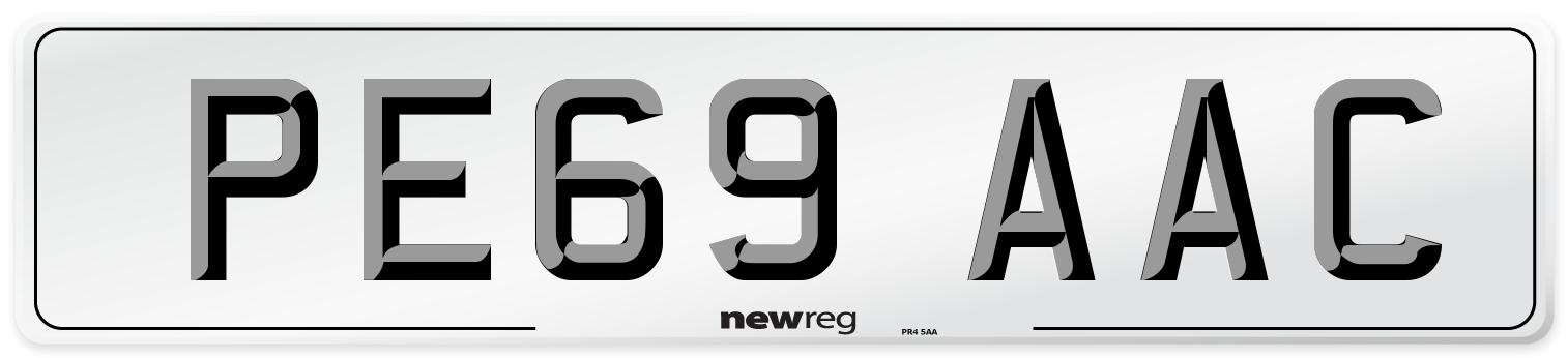 PE69 AAC Number Plate from New Reg